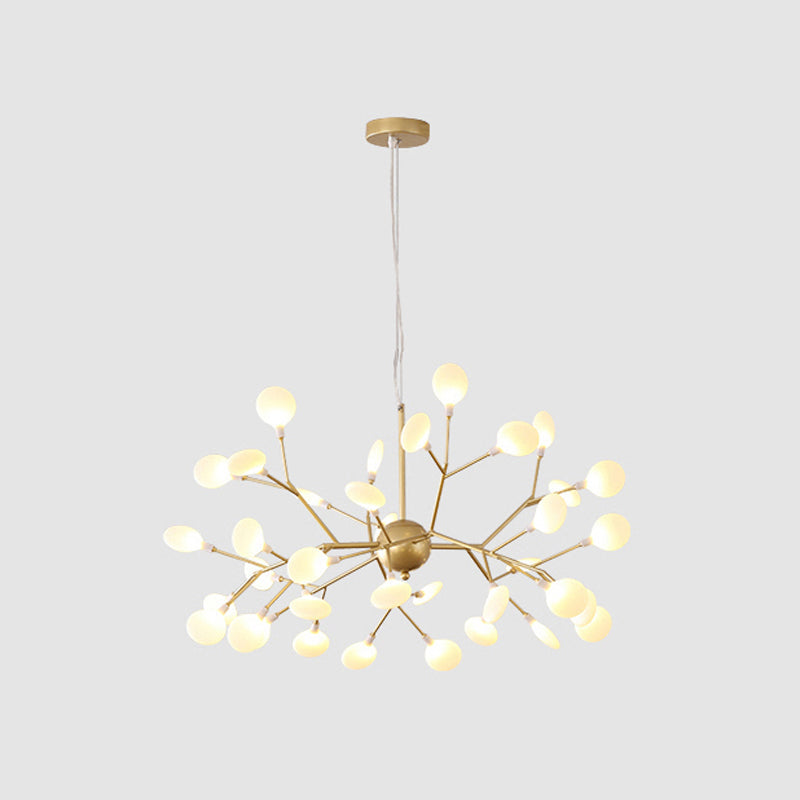 Leaf Chandelier Contemporary Acrylic LED Gold Ceiling Suspension Lamp for Living Room Clearhalo 'Ceiling Lights' 'Chandeliers' 'Modern Chandeliers' 'Modern' Lighting' 2026329