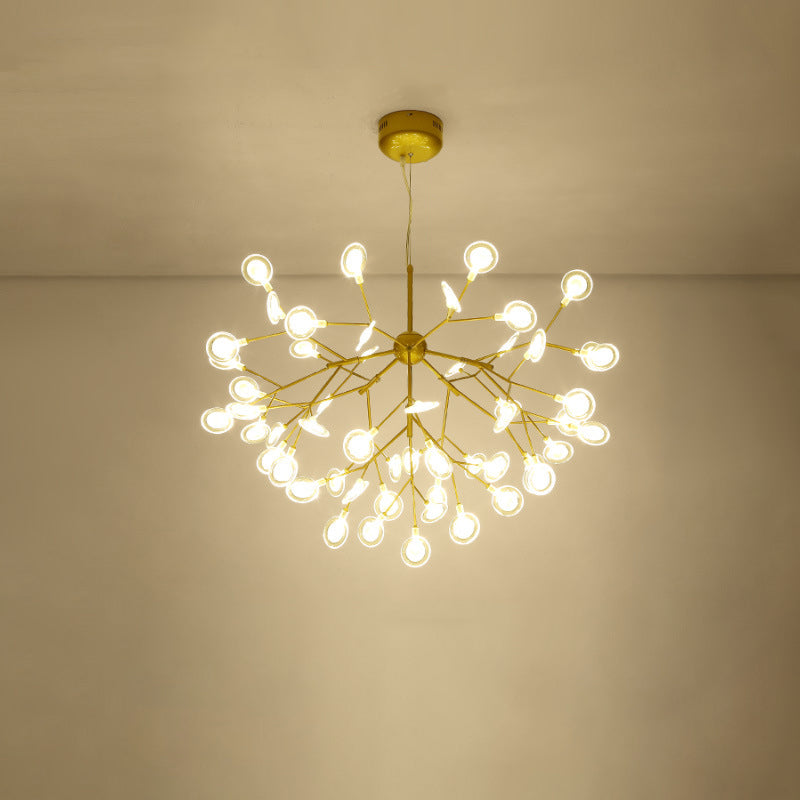 Simplicity Leaf Chandelier Lamp Acrylic Living Room LED Drop Pendant with Branch-Like Wireframe Clearhalo 'Ceiling Lights' 'Chandeliers' 'Modern Chandeliers' 'Modern' Lighting' 2026360