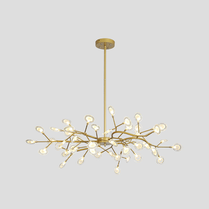 Starburst Chandelier Lighting Simple Metallic Living Room LED Pendulum Light Clearhalo 'Ceiling Lights' 'Chandeliers' 'Modern Chandeliers' 'Modern' Lighting' 2026376
