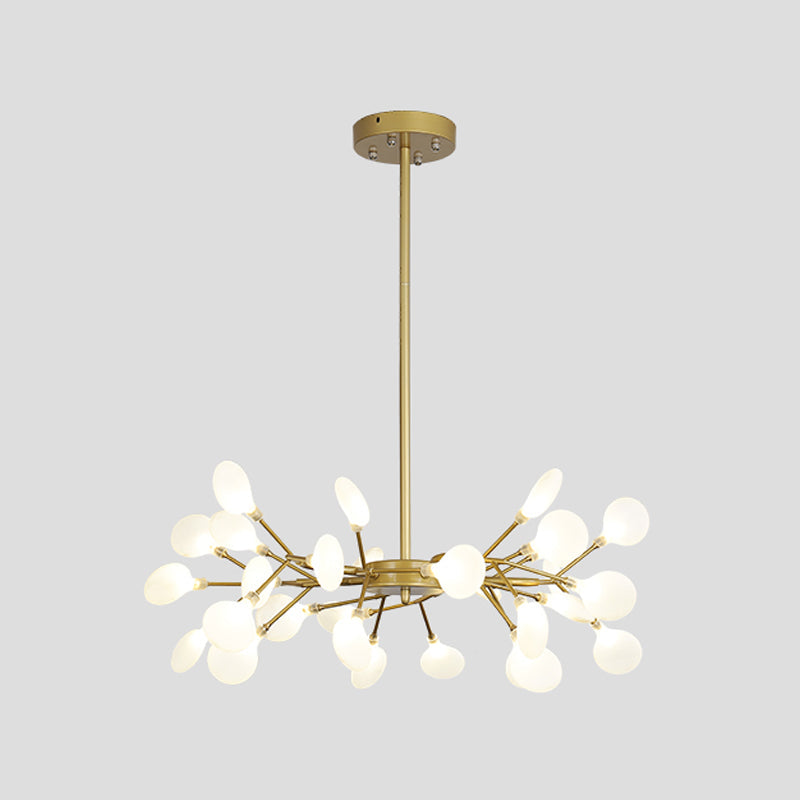 Starburst Chandelier Lighting Simple Metallic Living Room LED Pendulum Light 30 Gold A Clearhalo 'Ceiling Lights' 'Chandeliers' 'Modern Chandeliers' 'Modern' Lighting' 2026384