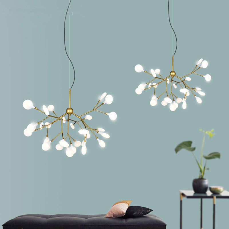 Gold Sputnik Chandelier Light Fixture Modern LED Metal Hanging Pendant for Dining Room 27 Gold Leaf Clearhalo 'Ceiling Lights' 'Chandeliers' 'Modern Chandeliers' 'Modern' Lighting' 2026409