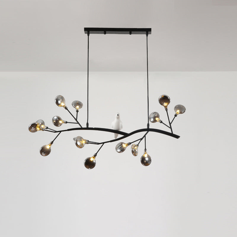 Branch Dining Room Island Pendant Light Acrylic LED Contemporary Hanging Lamp Kit with Bird Decoration Clearhalo 'Ceiling Lights' 'Island Lights' Lighting' 2026422
