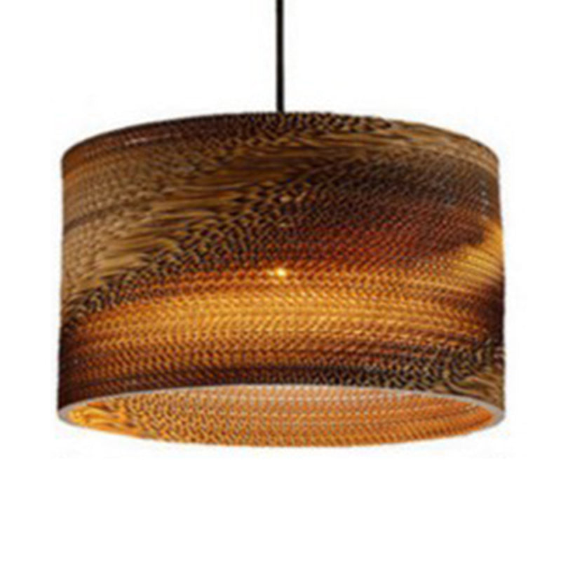 Asian Drum Shade Ceiling Drop Light Paper 1 Light Hanging Lamp for Restaurant Dining Room Clearhalo 'Ceiling Lights' 'Pendant Lights' 'Pendants' Lighting' 202886