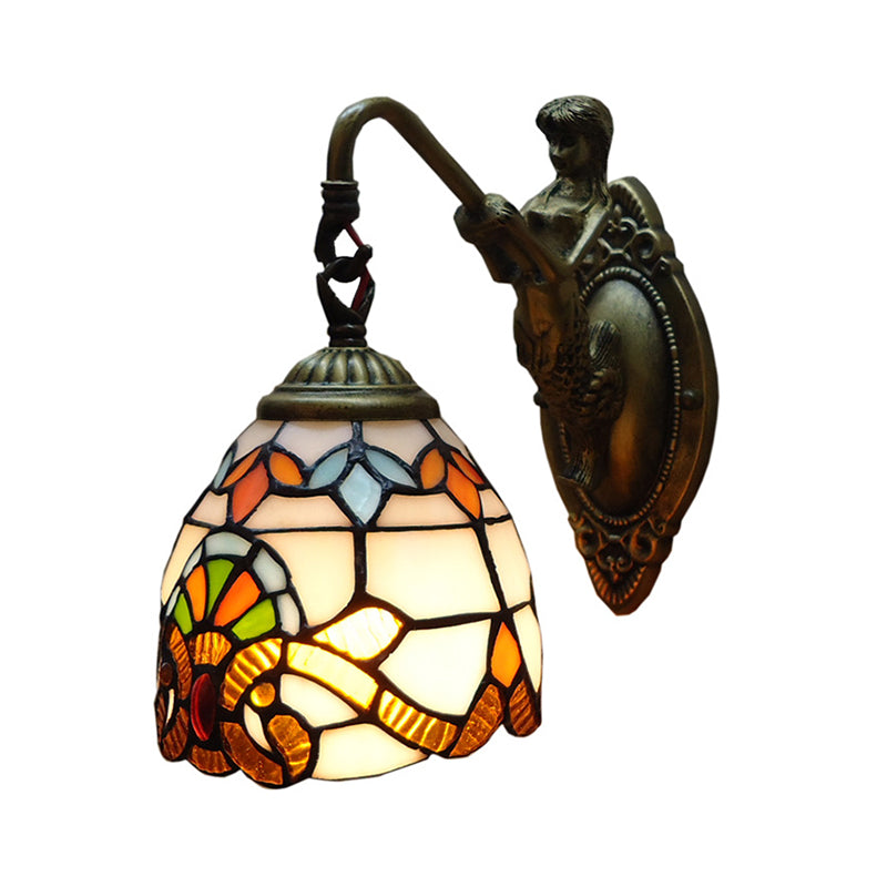 Brass 1 Head Wall Sconce Lighting Victorian Hand Cut Glass Geometry Wall Light for Dining Room Clearhalo 'Art deco wall lights' 'Cast Iron' 'Glass' 'Industrial' 'Middle century wall lights' 'Modern' 'Tiffany wall lights' 'Tiffany' 'Traditional wall lights' 'Wall Lamps & Sconces' 'Wall Lights' Lighting' 2029239