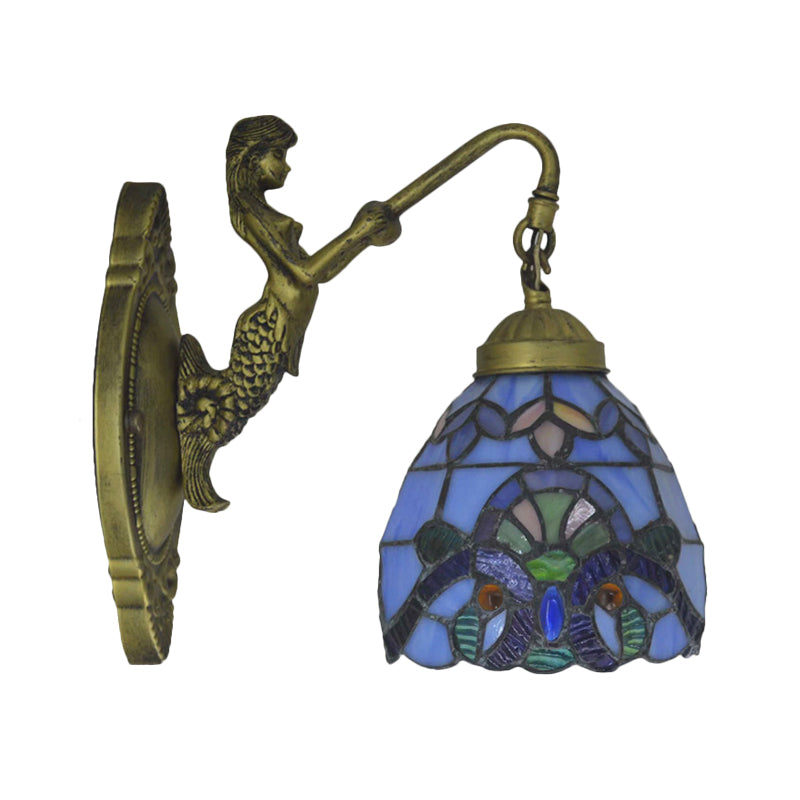 Brass 1 Head Wall Sconce Lighting Victorian Hand Cut Glass Geometry Wall Light for Dining Room Clearhalo 'Art deco wall lights' 'Cast Iron' 'Glass' 'Industrial' 'Middle century wall lights' 'Modern' 'Tiffany wall lights' 'Tiffany' 'Traditional wall lights' 'Wall Lamps & Sconces' 'Wall Lights' Lighting' 2029243