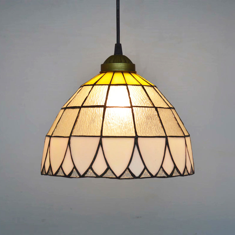 1 Light Pendant Lighting Mission Geometry Hand Cut Glass Hanging Light Fixture in Bronze Bronze B Clearhalo 'Art Deco Pendants' 'Cast Iron' 'Ceiling Lights' 'Ceramic' 'Crystal' 'Industrial' 'Metal' 'Middle Century Pendants' 'Pendant Lights' 'Pendants' 'Tiffany close to ceiling' 'Tiffany Pendants' 'Tiffany' Lighting' 2029561