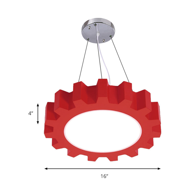 Creative Gear Pendant Light Acrylic Candy Colored LED Suspension Light for Kindergarten Clearhalo 'Ceiling Lights' 'Pendant Lights' 'Pendants' Lighting' 203591
