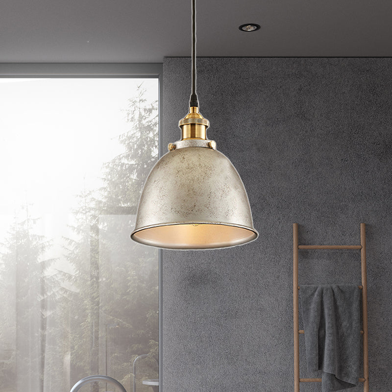 Antique Style Dome Pendant Lamp 1 Light Wrought Iron Hanging Light Fixture with Cord in Black/Rust Clearhalo 'Art Deco Pendants' 'Black' 'Cast Iron' 'Ceiling Lights' 'Ceramic' 'Crystal' 'Industrial Pendants' 'Industrial' 'Metal' 'Middle Century Pendants' 'Pendant Lights' 'Pendants' 'Rustic Pendants' 'Tiffany' Lighting' 203735