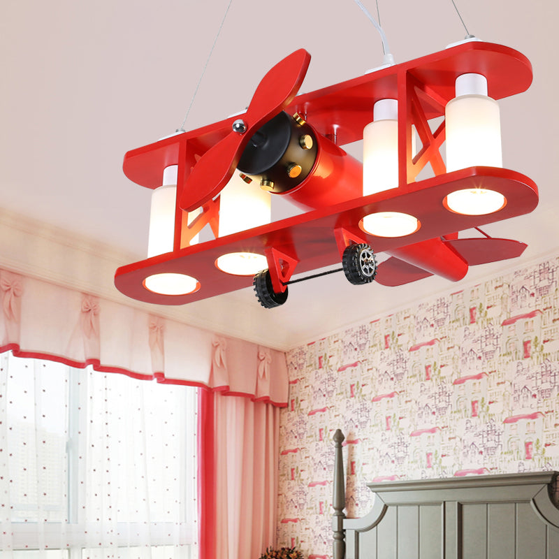 Glider Shape Pendant Light 4 Lights Cool Metal Hanging Light for Kindergarten Cloth Shop Red Clearhalo 'Ceiling Lights' 'Chandeliers' Lighting' options 203736_0caf1656-31bf-4a95-9b08-2a10a06c1628
