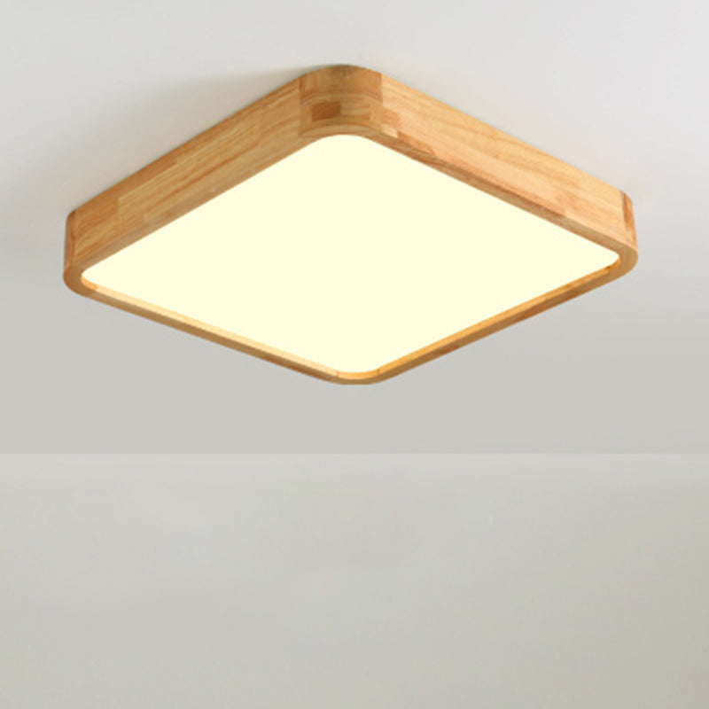 Geometrical Living Room Flush Fixture Wooden Modern Ceiling Light LED Flush Mount, Beige Clearhalo 'Ceiling Lights' 'Close To Ceiling Lights' 'Close to ceiling' 'Flush mount' Lighting' 2038427
