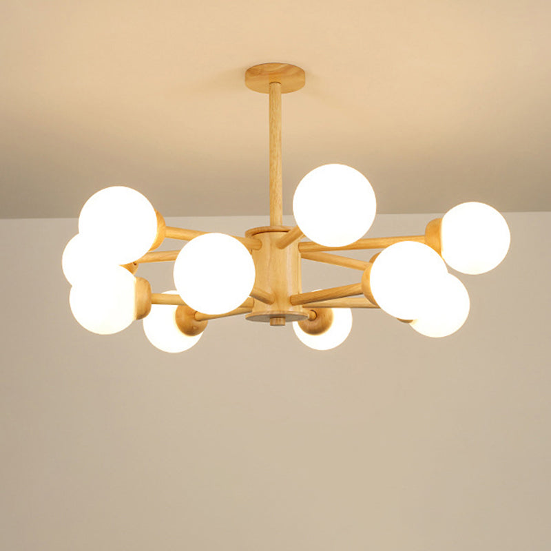 Radial Living Room Chandelier Light Wooden LED Contemporary Hanging Ceiling Light Clearhalo 'Carpenter Chandeliers' 'Ceiling Lights' 'Chandeliers' 'Industrial' 'Modern Chandeliers' 'Modern' Lighting' 2038663
