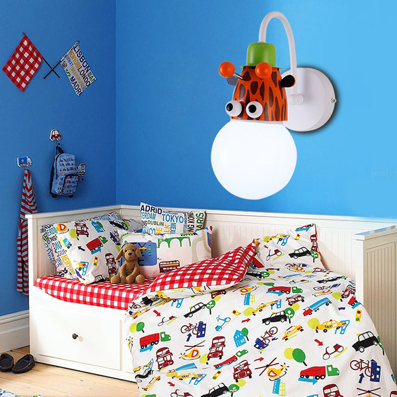 Metal Animal Face Wall Light 1 Head Cartoon Wall Sconce for Kid Bedroom Bathroom Red B Clearhalo 'Wall Lamps & Sconces' 'Wall Lights' Lighting' 203913