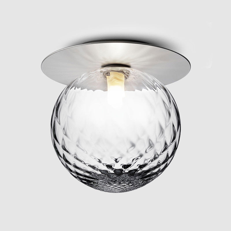 Sphere Flush Ceiling Light Contemporary Glass LED Flush Mount Lighting for Corridor Silver Clear Clearhalo 'Ceiling Lights' 'Close To Ceiling Lights' 'Close to ceiling' 'Flush mount' Lighting' 2039204