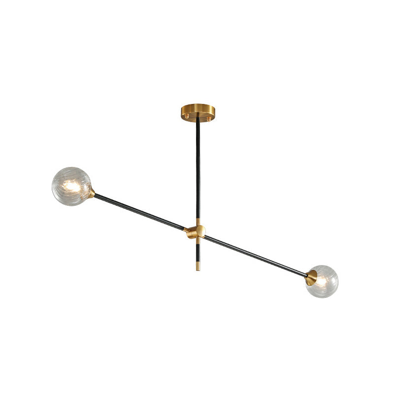 Molecular Pendant Chandelier Modern Glass Living Room Hanging Ceiling Light in Gold and Black 2 Gold-Black C Clearhalo 'Ceiling Lights' 'Chandeliers' 'Glass shade' 'Glass' 'Modern Chandeliers' 'Modern' Lighting' 2039339