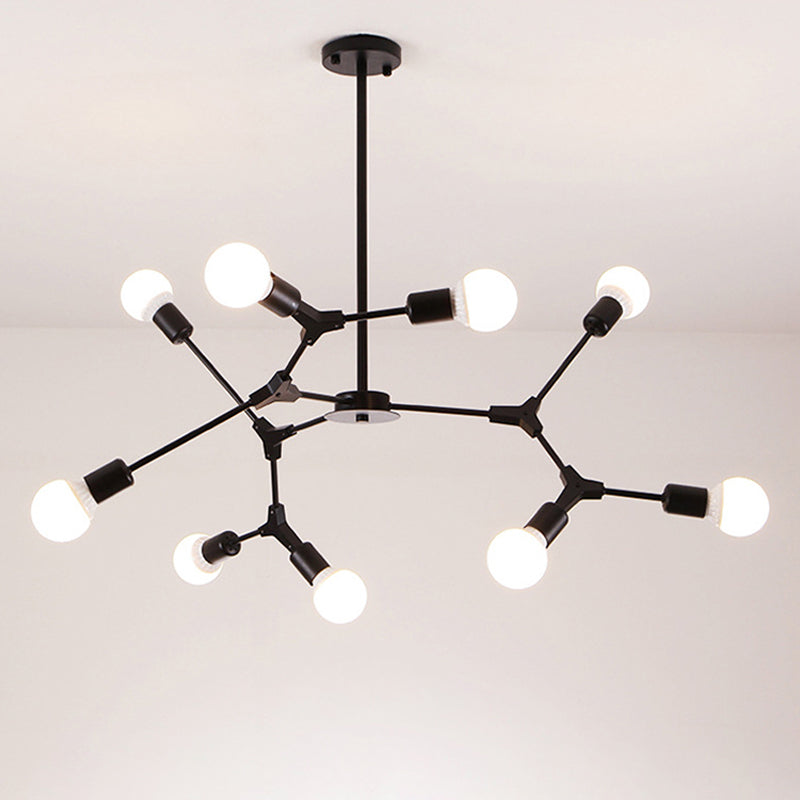 Metal Sputnik Chandelier Modern Pendant Lighting Fixture with Molecular White Glass Shade Clearhalo 'Ceiling Lights' 'Chandeliers' 'Glass shade' 'Glass' 'Modern Chandeliers' 'Modern' 'Pendant Lights' Lighting' 2039531