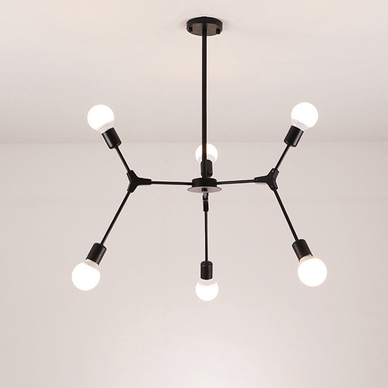 Metal Sputnik Chandelier Modern Pendant Lighting Fixture with Molecular White Glass Shade Clearhalo 'Ceiling Lights' 'Chandeliers' 'Glass shade' 'Glass' 'Modern Chandeliers' 'Modern' 'Pendant Lights' Lighting' 2039534