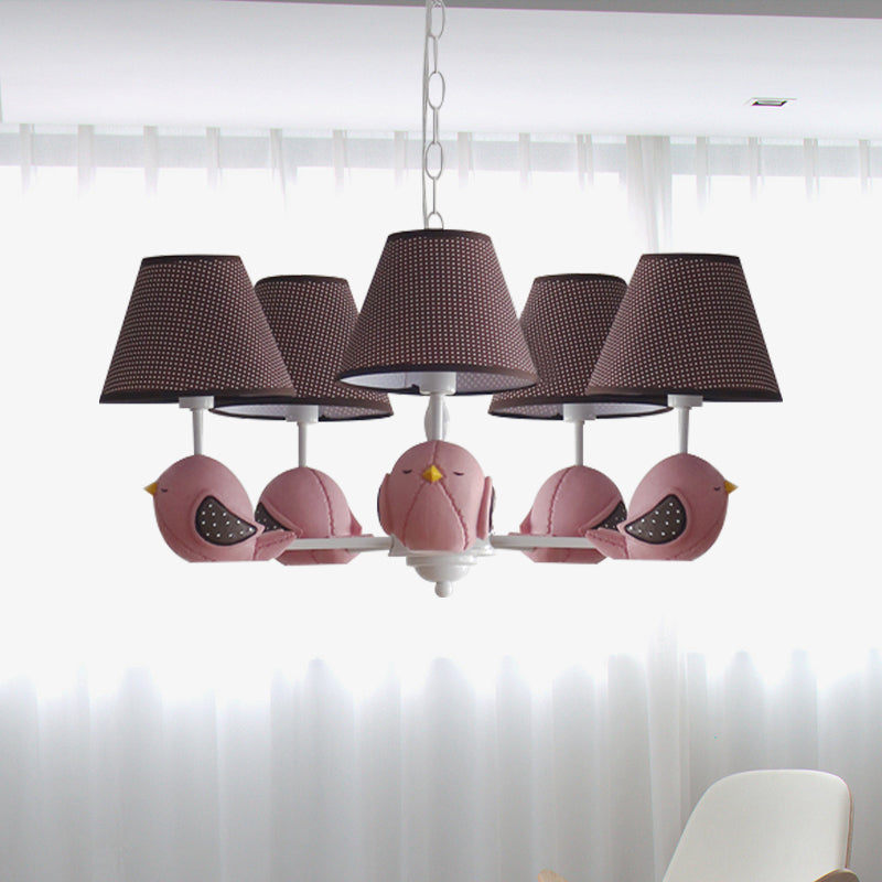Animal Fat Bird Chandelier Resin Macaron Colored Pendant Light for Kid Bedroom Clearhalo 'Ceiling Lights' 'Chandeliers' Lighting' options 204136