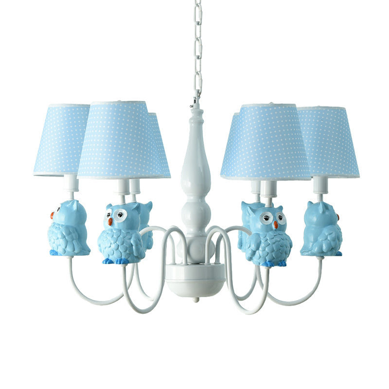 Resin Animal Pendant Light with Tapered Shade 6 Lights Cartoon Chandelier for Nursing Room Clearhalo 'Ceiling Lights' 'Chandeliers' Lighting' options 204181