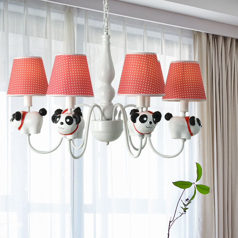 Resin Animal Pendant Light with Tapered Shade 6 Lights Cartoon Chandelier for Nursing Room Clearhalo 'Ceiling Lights' 'Chandeliers' Lighting' options 204188