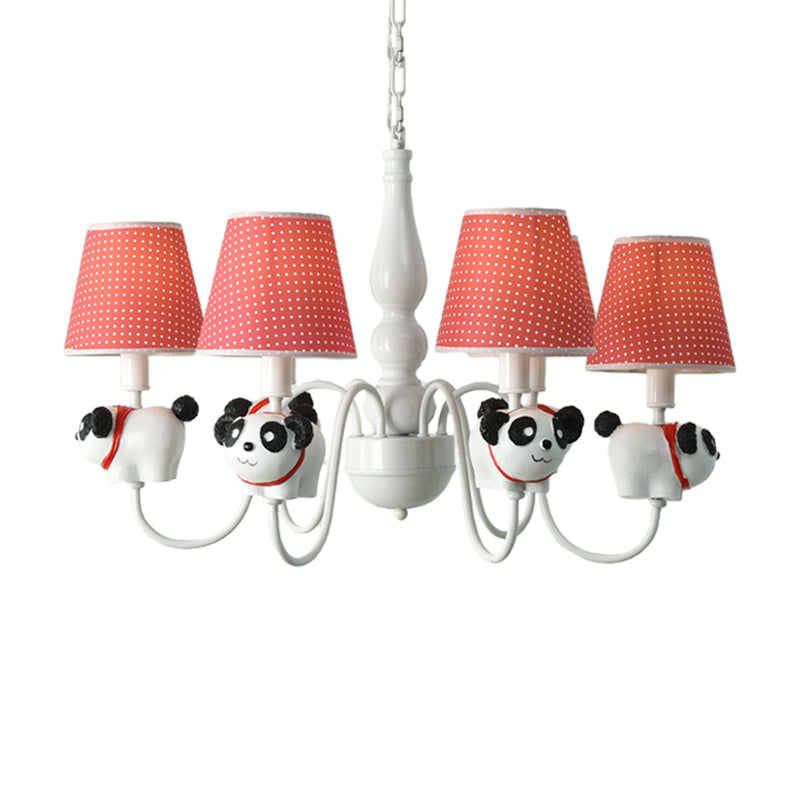Resin Animal Pendant Light with Tapered Shade 6 Lights Cartoon Chandelier for Nursing Room Clearhalo 'Ceiling Lights' 'Chandeliers' Lighting' options 204189