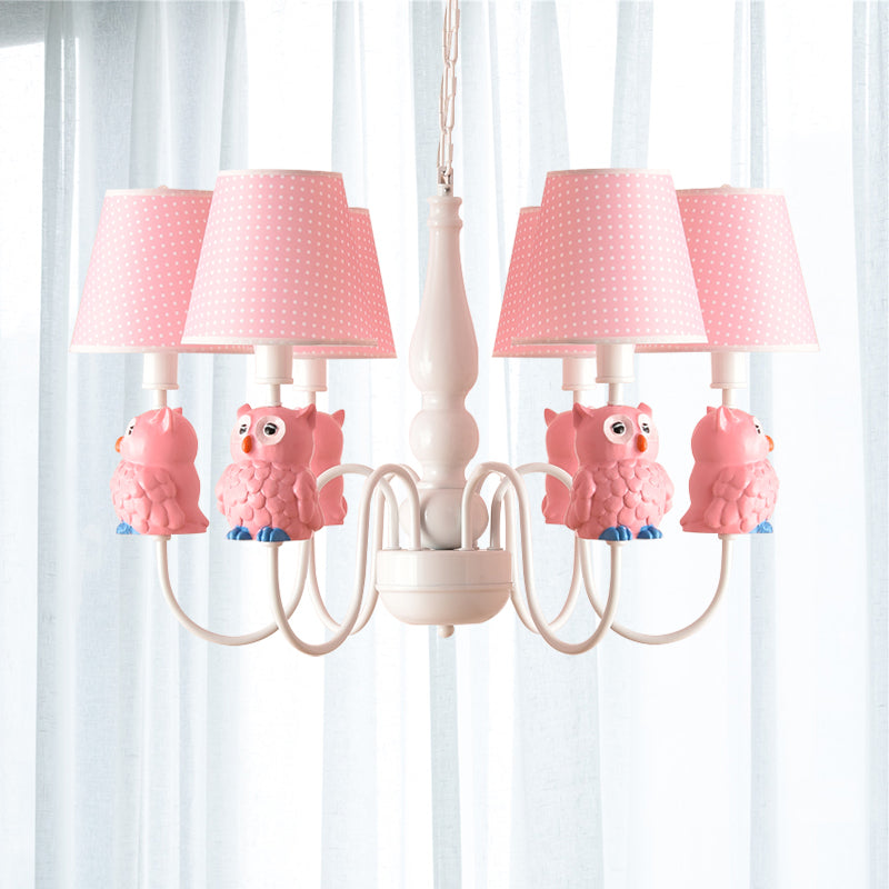 Resin Animal Pendant Light with Tapered Shade 6 Lights Cartoon Chandelier for Nursing Room Clearhalo 'Ceiling Lights' 'Chandeliers' Lighting' options 204192