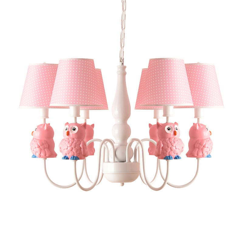 Resin Animal Pendant Light with Tapered Shade 6 Lights Cartoon Chandelier for Nursing Room Clearhalo 'Ceiling Lights' 'Chandeliers' Lighting' options 204193