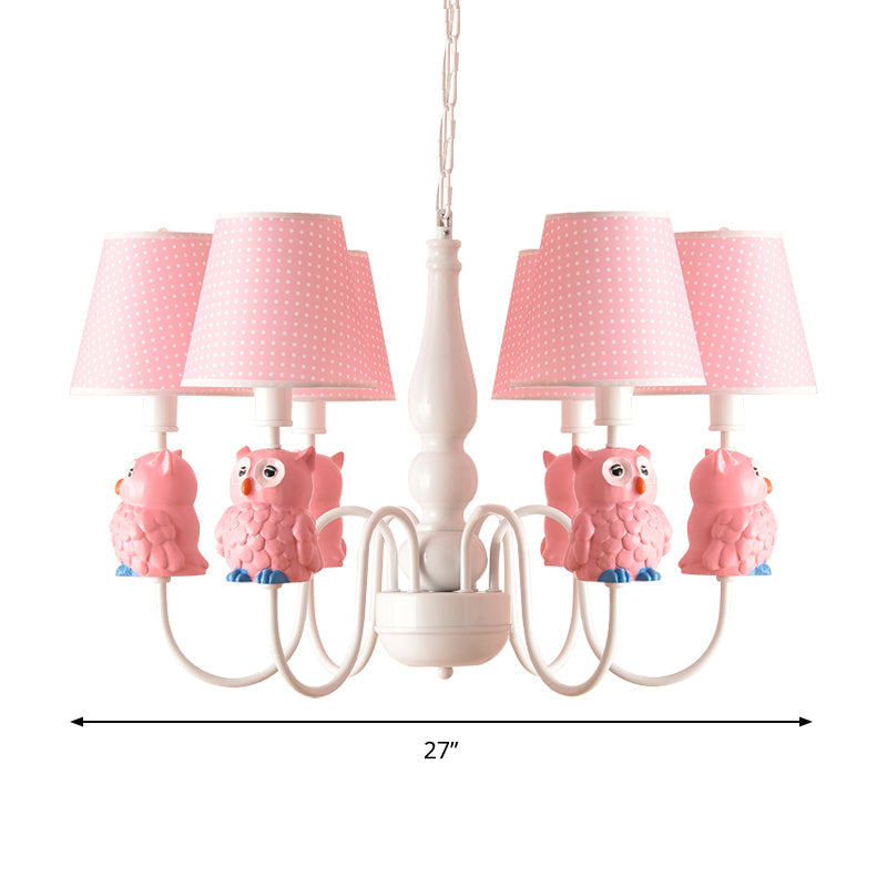 Resin Animal Pendant Light with Tapered Shade 6 Lights Cartoon Chandelier for Nursing Room Clearhalo 'Ceiling Lights' 'Chandeliers' Lighting' options 204194