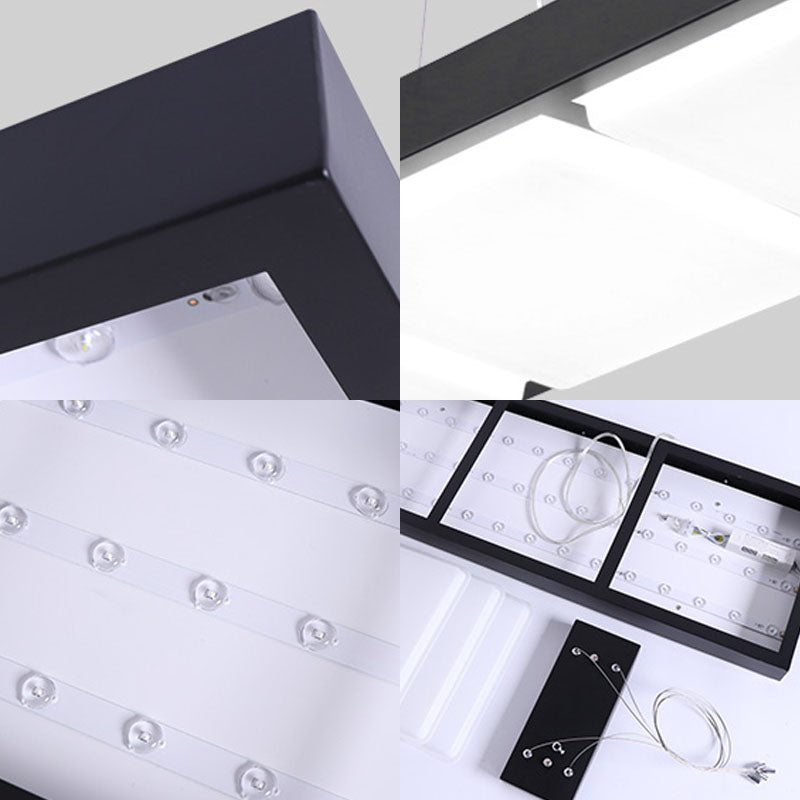 Rectangle Office Ceiling Hang Light Acrylic Minimalist LED Pendant Lighting over Table Clearhalo 'Ceiling Lights' 'Modern Pendants' 'Modern' 'Pendant Lights' 'Pendants' Lighting' 2044221