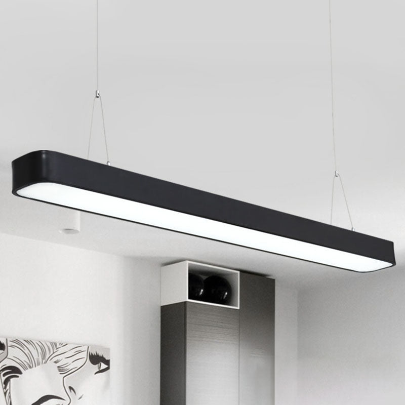 Aluminum Elliptical Suspension Pendant Modern Integrated LED Ceiling Light for Office Clearhalo 'Ceiling Lights' 'Modern Pendants' 'Modern' 'Pendant Lights' 'Pendants' Lighting' 2044223