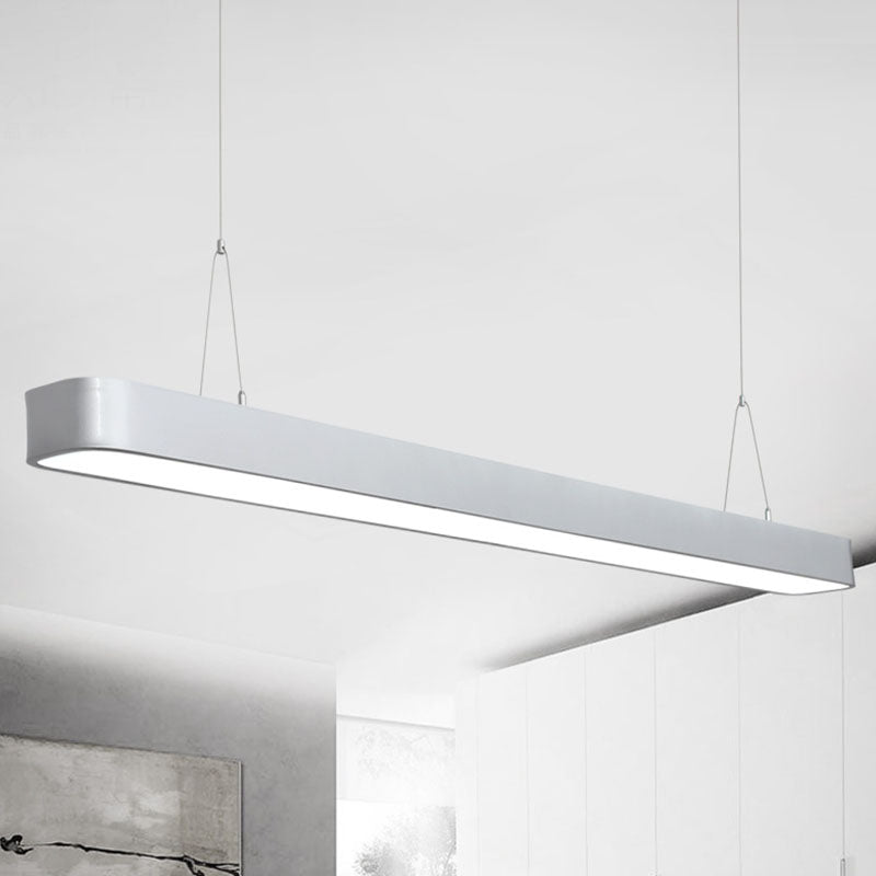 Aluminum Elliptical Suspension Pendant Modern Integrated LED Ceiling Light for Office Clearhalo 'Ceiling Lights' 'Modern Pendants' 'Modern' 'Pendant Lights' 'Pendants' Lighting' 2044227