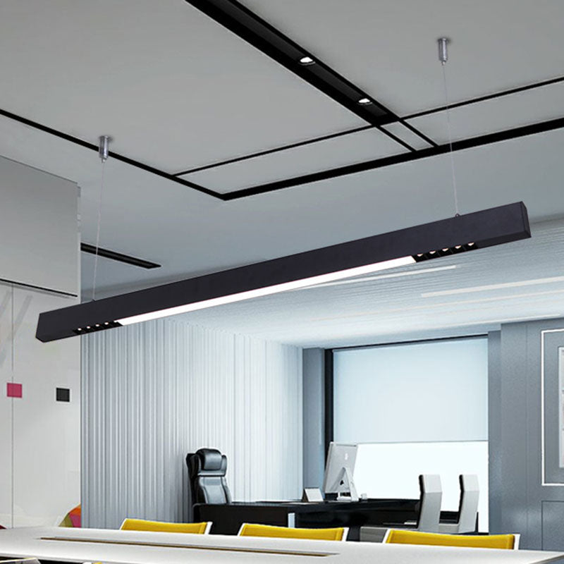 Bar Shaped Acrylic Hanging Light Kit Minimalism LED Suspension Pendant Light for Office Black Clearhalo 'Ceiling Lights' 'Modern Pendants' 'Modern' 'Pendant Lights' 'Pendants' Lighting' 2044250