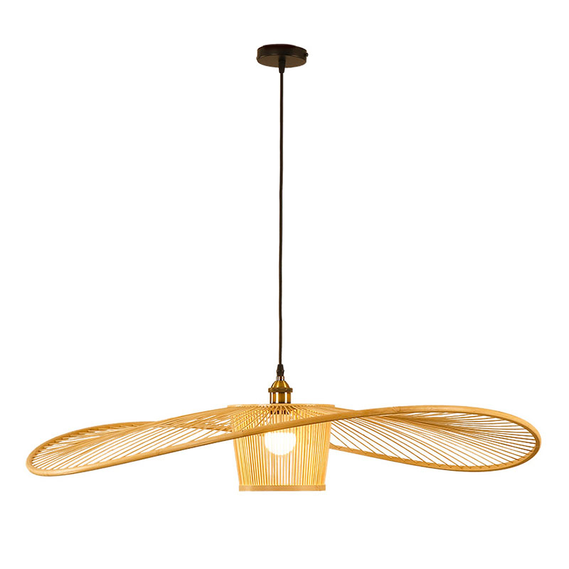 Twist Bamboo Suspension Lamp Contemporary Single-Bulb Wood Hanging Pendant Light Wood Clearhalo 'Ceiling Lights' 'Modern Pendants' 'Modern' 'Pendant Lights' 'Pendants' Lighting' 2044330