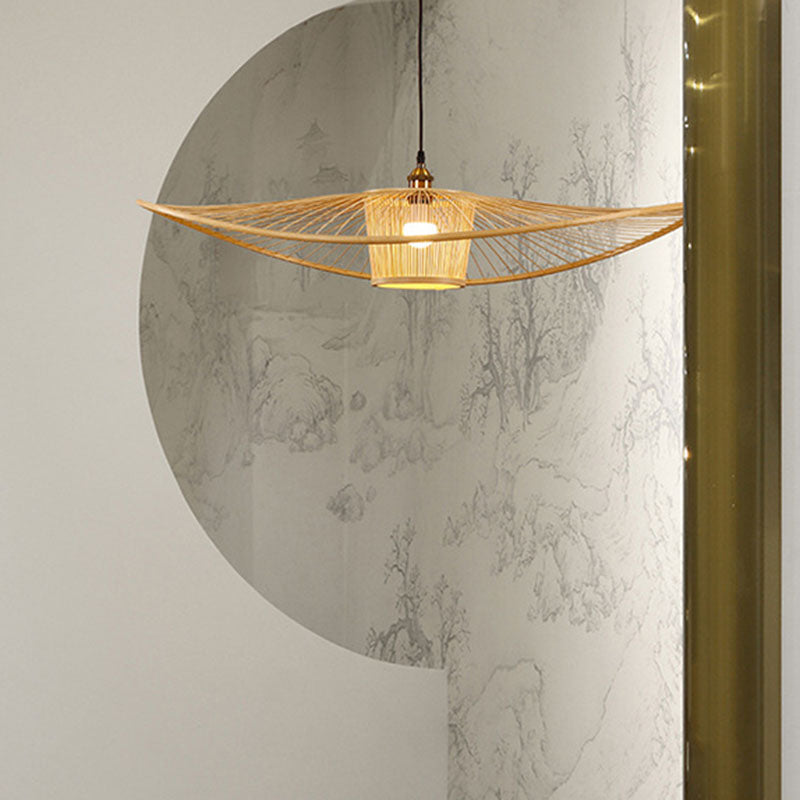 Twist Bamboo Suspension Lamp Contemporary Single-Bulb Wood Hanging Pendant Light Clearhalo 'Ceiling Lights' 'Modern Pendants' 'Modern' 'Pendant Lights' 'Pendants' Lighting' 2044331