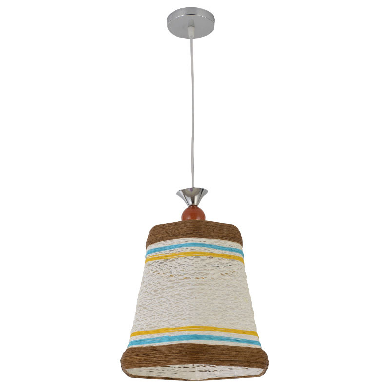 Chinese Bell Shaped Pendant Lamp Rattan Fiber Single Restaurant Hanging Light Fixture White Clearhalo 'Ceiling Lights' 'Pendant Lights' 'Pendants' Lighting' 2044631_68f9008c-ed61-44c9-a8c4-5f6ff3da13bb