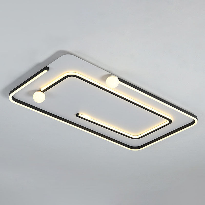 Geometric Line Metal LED Flush Mount Modern Black Flushmount Ceiling Light for Bedroom Clearhalo 'Ceiling Lights' 'Close To Ceiling Lights' 'Close to ceiling' 'Flush mount' Lighting' 2046530