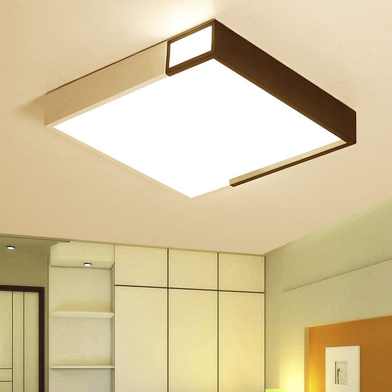 Quadrilateral Shape LED Flush Mount Light Simple Metal Black and White Ceiling Light Flush Mount Clearhalo 'Ceiling Lights' 'Close To Ceiling Lights' 'Close to ceiling' 'Flush mount' Lighting' 2046546