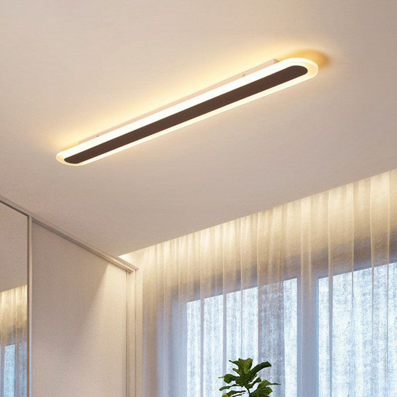Linear Ultra Thin Flush Mount Lighting Minimalist Acrylic Living Room LED Flush Mount Fixture Coffee Warm Clearhalo 'Ceiling Lights' 'Close To Ceiling Lights' 'Close to ceiling' 'Flush mount' Lighting' 2046598