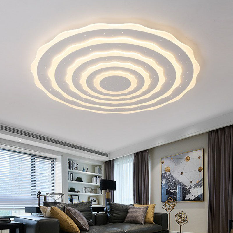 Ripple Acrylic Flush Light Artistic White LED Flush Ceiling Light Fixture for Living Room Clearhalo 'Ceiling Lights' 'Close To Ceiling Lights' 'Close to ceiling' 'Flush mount' Lighting' 2046622