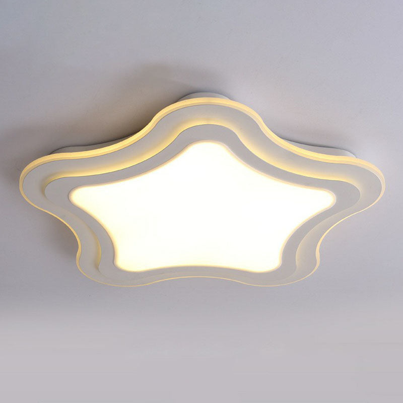 Star LED Flush Mount Light Simplicity Acrylic White Ceiling Light Flush Mount for Bedroom Clearhalo 'Ceiling Lights' 'Close To Ceiling Lights' 'Close to ceiling' 'Flush mount' Lighting' 2046638