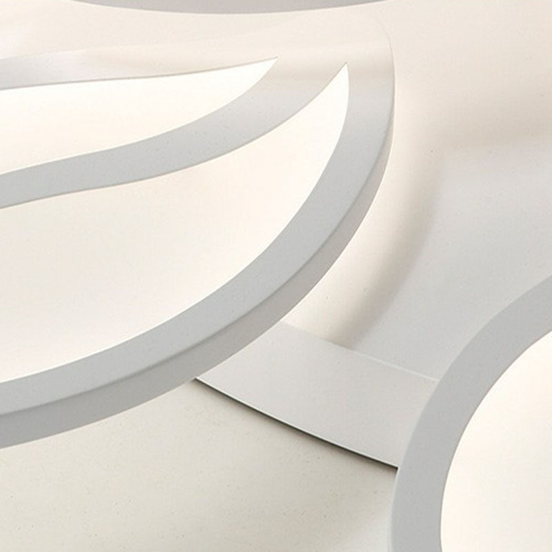 Acrylic Leaf Semi Flush Light Artistic White LED Flush Ceiling Light Fixture for Living Room Clearhalo 'Ceiling Lights' 'Close To Ceiling Lights' 'Close to ceiling' 'Semi-flushmount' Lighting' 2046669