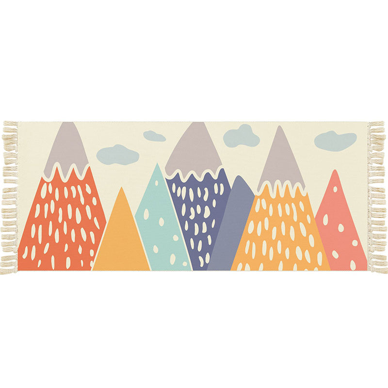 Multi Color Funky Rug Cotton Geometric Shapes Rug Pet Friendly Machine Washable Carpet for Bedroom Red-Blue Clearhalo 'Area Rug' 'Bohemian' 'Rugs' Rug' 2047087