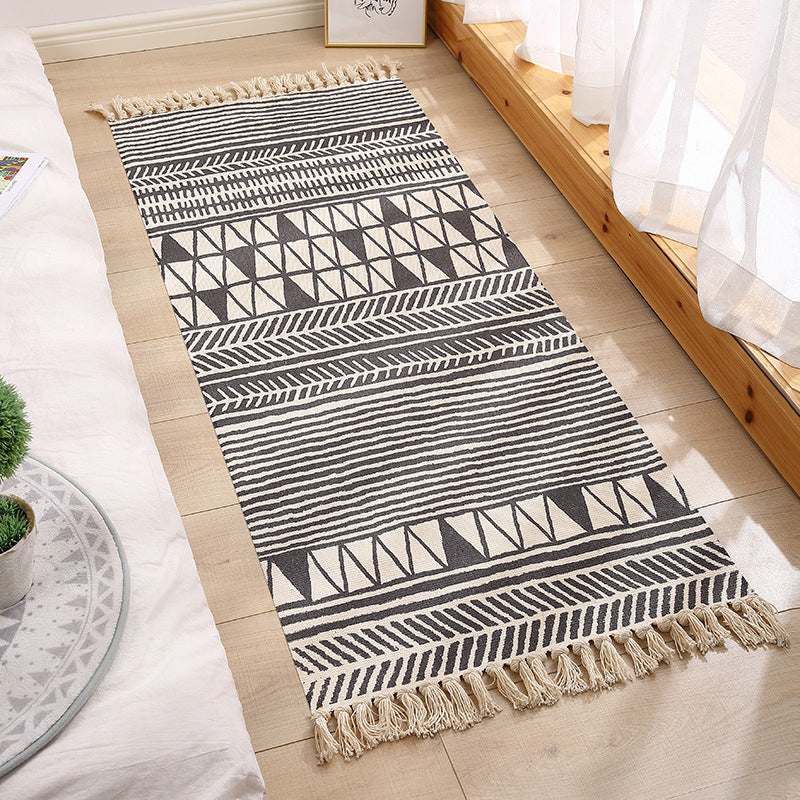 Unusual Bohemia Rug Multi Colored Flower Rug Pet Friendly Machine Washable Carpet for Room Black Clearhalo 'Area Rug' 'Bohemian' 'Rugs' Rug' 2047105