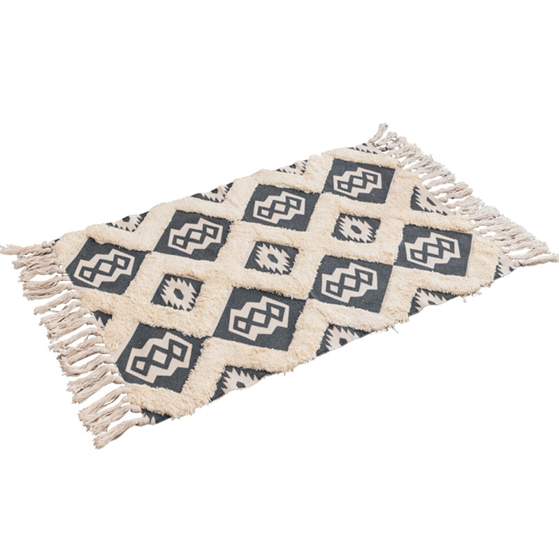 Eclectic Room Rug Multicolor Rhombus Patterned Rug Cotton Pet Friendly Area Carpet Clearhalo 'Area Rug' 'Bohemian' 'Rugs' Rug' 2047236