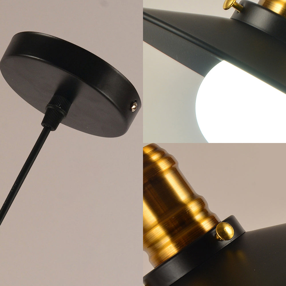 8.5"/10" Wide Saucer Living Room Light Fixture Industrial Wrought Iron 1-Light Black Hanging Pendant Light Clearhalo 'Art Deco Pendants' 'Black' 'Cast Iron' 'Ceiling Lights' 'Ceramic' 'Crystal' 'Industrial Pendants' 'Industrial' 'Metal' 'Middle Century Pendants' 'Pendant Lights' 'Pendants' 'Rustic Pendants' 'Tiffany' Lighting' 204775
