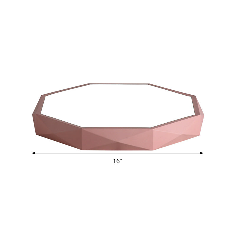 Acrylic Octagon Shape Ceiling Lamp Macaron Loft LED Flush Mount Light for Kitchen Clearhalo 'Ceiling Lights' 'Close To Ceiling Lights' 'Close to ceiling' 'Flush mount' Lighting' 205021