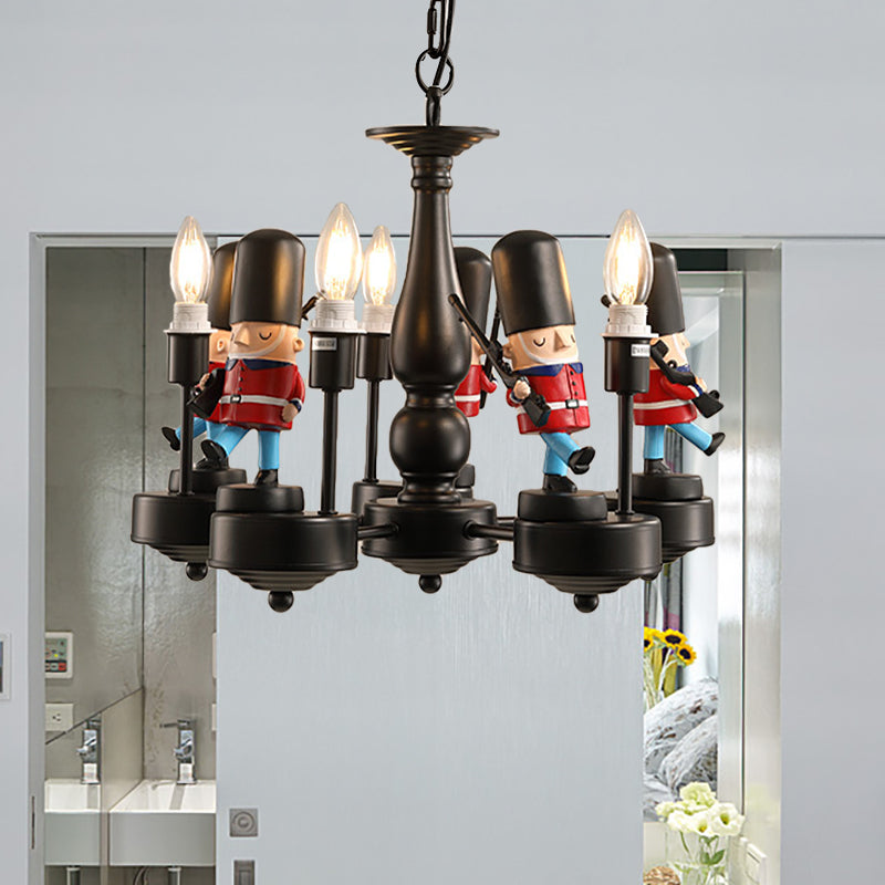 Candle Foyer Kindergarten Hanging Light with Solider Metal Cartoon Chandelier Light Clearhalo 'Ceiling Lights' 'Chandeliers' Lighting' options 205390