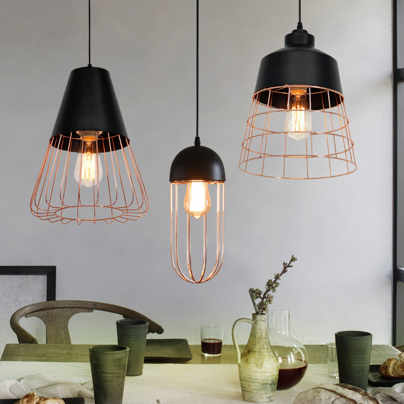 Geometric Shaped Metal Hanging Light Nordic Style Restaurant Pendant Light Fixture Clearhalo 'Art Deco Pendants' 'Black' 'Cast Iron' 'Ceiling Lights' 'Ceramic' 'Crystal' 'Industrial Pendants' 'Industrial' 'Metal' 'Middle Century Pendants' 'Pendant Lights' 'Pendants' 'Rustic Pendants' 'Tiffany' Lighting' 2057510