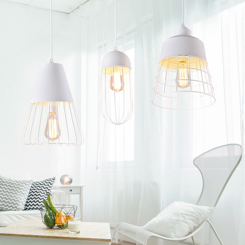 Geometric Shaped Metal Hanging Light Nordic Style Restaurant Pendant Light Fixture Clearhalo 'Art Deco Pendants' 'Black' 'Cast Iron' 'Ceiling Lights' 'Ceramic' 'Crystal' 'Industrial Pendants' 'Industrial' 'Metal' 'Middle Century Pendants' 'Pendant Lights' 'Pendants' 'Rustic Pendants' 'Tiffany' Lighting' 2057514