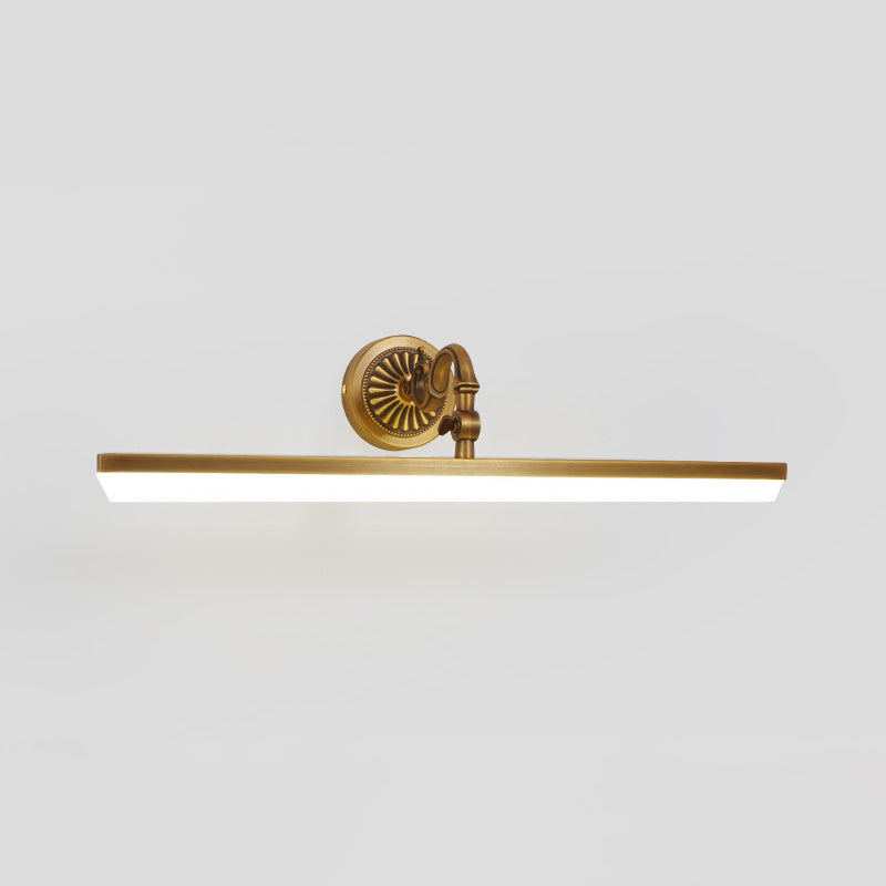 Stick Shaped Powder Room LED Wall Lighting Ideas Simplicity Metal Gold Vanity Sconce Light Gold B Clearhalo 'Vanity Lights' 'Wall Lights' Lighting' 2057637