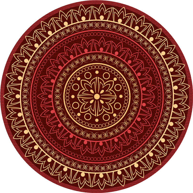 Exotic Moroccan Rug Multi Color Flower Pattern Rug Anti-Slip Pet Friendly Stain Resistant Carpet for Home Rose Red Clearhalo 'Area Rug' 'Moroccan' 'Rugs' Rug' 2058537